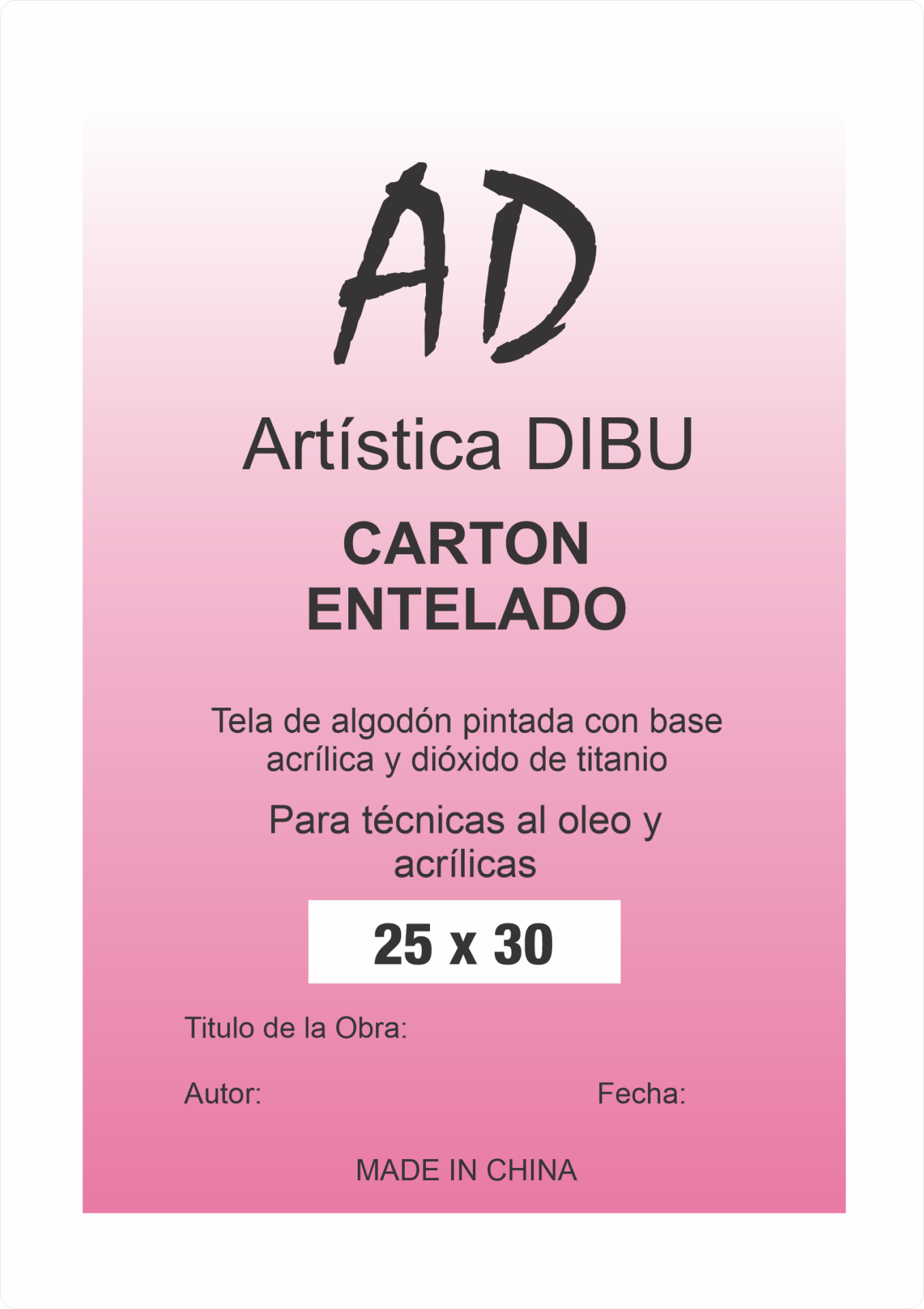 CARTONES ENTELADOS - 25 X 30 CM