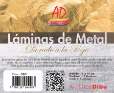 LAMINA PARA DORADO A LA HOJA   SOBRE X10 HOJAS - ORO