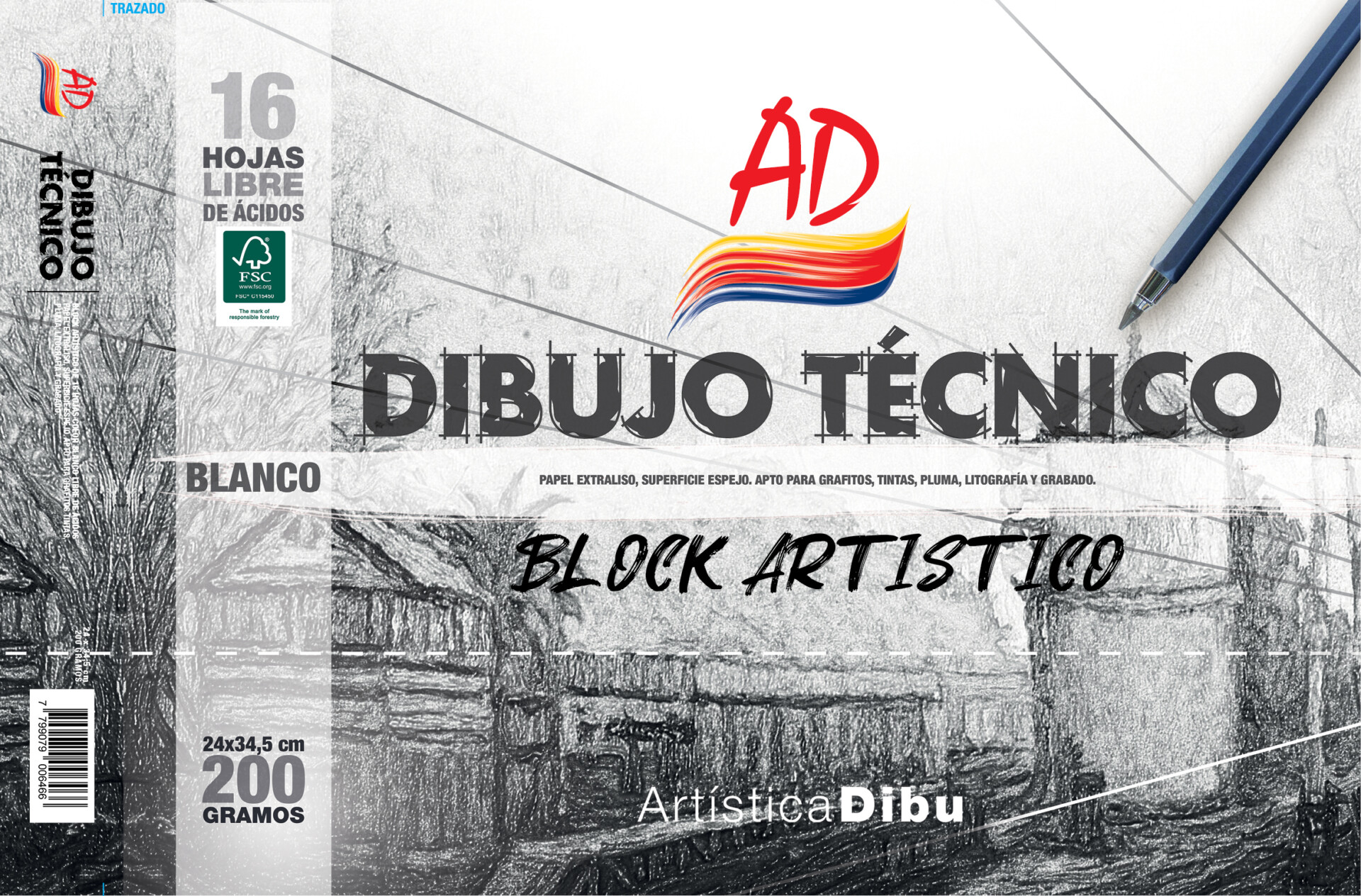 BLOCK DIBUJO TECNICO BLANCO 200G. - 24*34,5