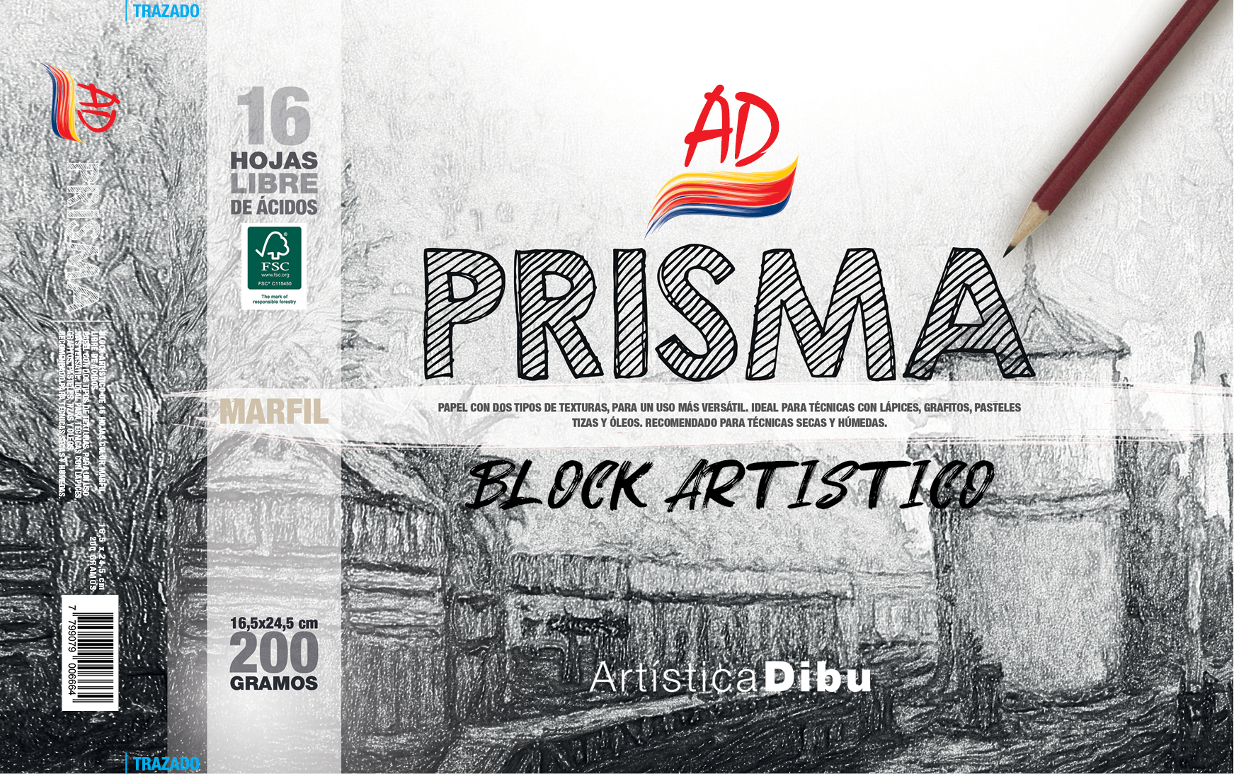BLOCK PRISMA MARFIL 200G. - 16,5*24,5