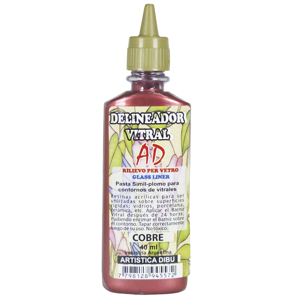 DELINEADOR VITRAL - COBRE, 40 ML