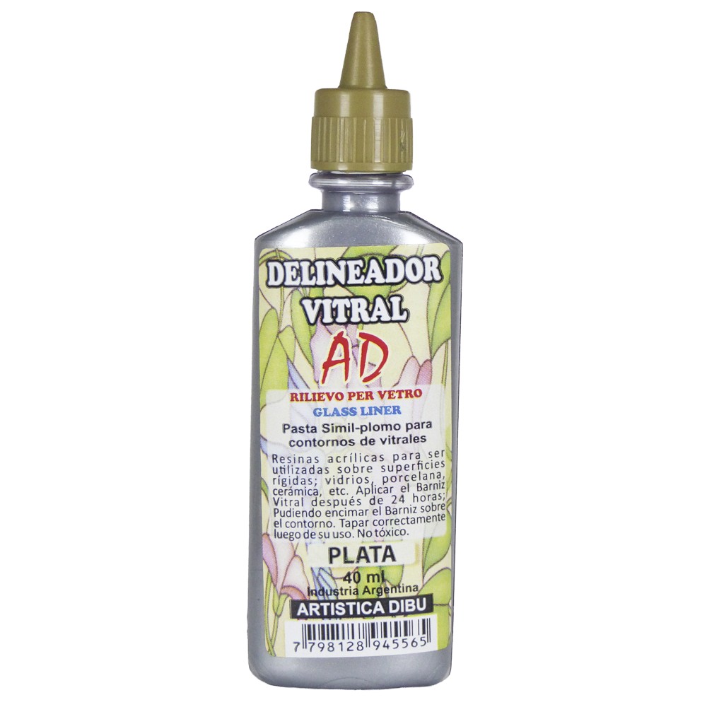 DELINEADOR VITRAL - PLATA, 40 ML